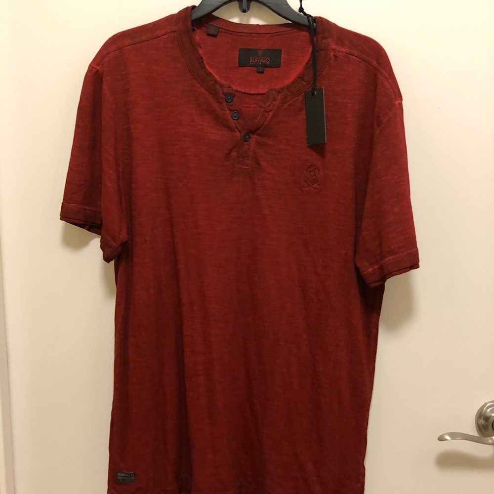 NWT Buffalo David Bitton Brick/Maroon Shirt, Large